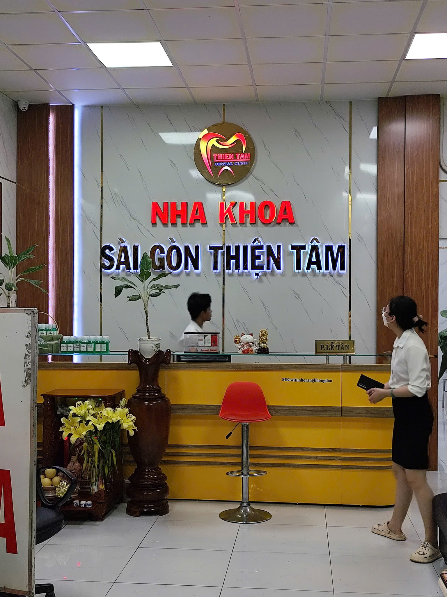 Hình ảnh thực tế biển hiệu Nha khoa Thiện Tâm sau quá trình thi công của Đỗ Bằng ADV